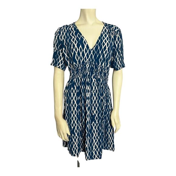 HD in Paris Archipelago Swing Fit & Flare Dress Blue/White Women's US 8 Bohemian - Picture 1 of 7